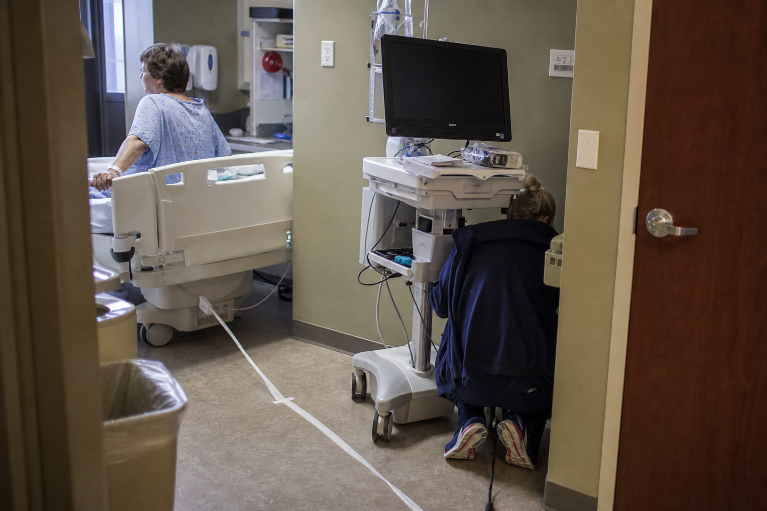 A cart rolled into the room